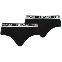 HEAD Herren Brief im Pack - Slip, Logobund, Cotton Stretch Schwarz S 6er Pack (3x2P)