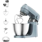 Kenwood Go KZM35.040GY mit Smoothie-Maker - Metallgehäuse, robust, kompakt & leicht verstaubare Küchenmaschine Graublau (Rührschüsselkapazität: 4 l, 800 Watt)