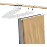 Hosenbügel, 10 Stück Hosenbügel Platzsparend Multifunctional Hosen Kleiderbügel Metall Hosenkleiderbügel mit Offenen Enden für Hosen Röcke Handtücher 38B x 13H cm (Beige-weiß)