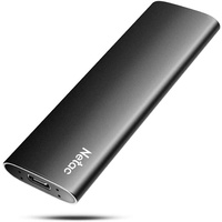 Netac SSD Extern 500GB USB 3.2 Gen 2, Externe Festplatte SSD für Laptop, TV Aufnahmen, Mac, PS4, PS5, Xbox, Handy Android, Festkörper-Laufwerk (USB C Aluminum)