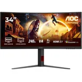 AOC CU34G4Z 86,4cm (34") UWQHD VA Curved Gaming Monitor 21:9 HDMI/DP/USB 240Hz 1ms Sync