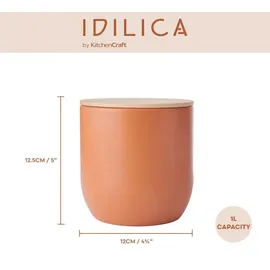 KitchenCraft Idilica runder Vorratsbehälter Terracotta 12 x 12 cm