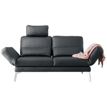 KAWOLA Couch Leder 2-Sitzer Schwarz