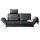 KAWOLA Couch Leder 2-Sitzer Schwarz