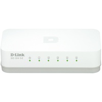D-Link GO-SW-5E 5-Port Ethernet Easy Desktop Switch (10/100 Mbit/s, automatische MDI/MDIX-Erkennung) weiß