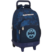 SAFTA Schulrucksack mit Rädern, Batman Legendary Marineblau, 33 x 45 cm,