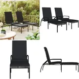 Vidaxl - Sonnenliegen 2 Stk. Mit Fußhocker Pe-rattan Grau - Sonnenliegen - Gartenmöbel - Outdoor Möbel - Lounge Set - Rattan Gartenmöbel - Home & Living