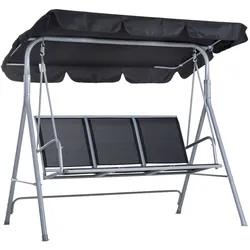 Outsunny Hollywoodschaukel Metall, Polyester, Mesh-Stoff