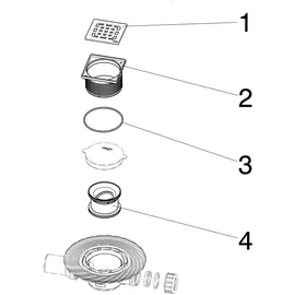 Viega Badablauf 4935.1 in 40x50mm Kunststoff grau