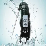 (schwarz) Digitales Küchenthermometer, Sofortablesendes Fleischthermometer, Lange Sonde, Großer Schlitz, Doppelmagnetisches Ofenthermometer Für Fleisch