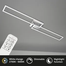 Briloner CCT LED Deckenleuchte 40 W aluminium-chrom