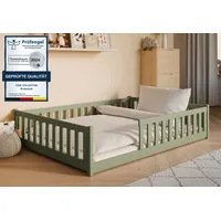Kids Collective Kinderbett Bodenbett 140x200 cm mit Rausfallschutz &