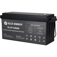 GLCE Energy 24V 100Ah LiFePO4 Batterie, 4000-15000 Mal Deep Cycle Batterie, verbessertes 100A BMS, 2560Wh Lithium Akku, für solaranlage wohnmobil,solarspeicher, Camping