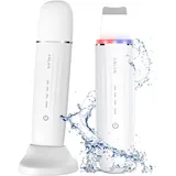 Ultraschallpeelinggerät für Gesicht, ANLAN IPX7 Wasserdicht Ultraschall Skin Scrubber 6 in 1 Gesichtsreinigungsgerät Blau Rotlichtlampe Gesicht Porenreiniger mit Type-C Ladebasis