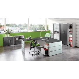 Kerkmann Schreibtisch, Lugano Glas BxT 160x80cm grafit