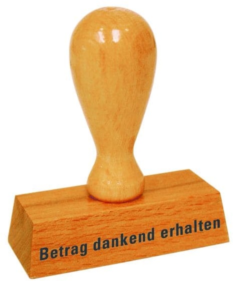 Textstempel »Betrag dankend erhalten« braun, OTTO Office, 4.5x6.5x1.5 cm