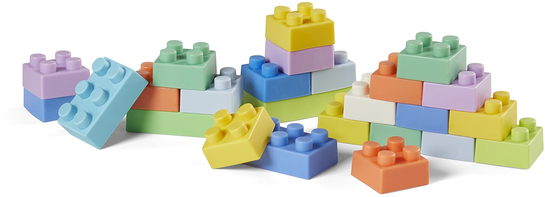 Infantino Superweiche Bausteine, BPA-freies, sensorisches Spielzeug, bunt, Set aus 25, Babylernspielzeug, Multicolored