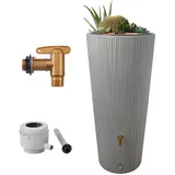 4rain Vaso 2in1 Decor Regentonne 220 l zinkgrau