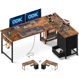 luxuskollektion Eckschreibtisch Vintage-Braun