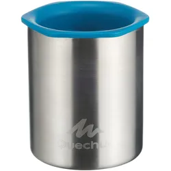 Tasse mit Verbrühschutz Wandercamping Edelstahl 0,25 Liter, blau|grau|rot, EINHEITSGRÖSSE