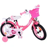 Volare Ashley Kinderfahrrad - Mädchen - 14 Zoll - Rosa/Rot - Zweihandbremsen