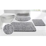 OTTO home Badematte Vanessa meliert, Badvorleger, Badezimmer Teppich, Duschvorleger, Höhe 20 mm, rutschhemmend beschichtet, strapazierfähig, Polyester, halbrund, Badteppich, weiche Haptik, unifarben grau halbrund | 50 cm x 80 cm x 20 mm