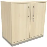 fm Büromöbel Aktenschrank abschließbar für 2 Ordnerhöhen Breite 80 cm »Oldenburg« braun, 80x78.1x44.2 cm