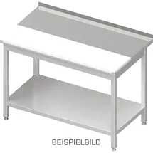 Stalgast Arbeitstisch mit Grundboden, 800x700x850 mm, mit vertiefter PE-Schneideplatte, ohne Aufkantung, verschweißt
