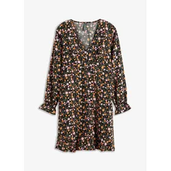 bonprix Minikleid mit Volants, schwarz, 46