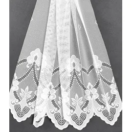 WECKBRODT Gardine WECKBRODT "Weimar" Gr. 7, weiß, B:750cm H:145cm, Jacquard, Polyester, Gardinen, Gardine, Jacquard, Bogenstore, floral, Halbtransparent, Sockel, Bordüre, Store