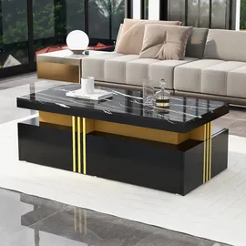 stilvora Couchtisch Schwarz MDF 100 x 40 x 50 cm