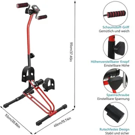 Costway Arm und Beintrainer Pedaltrainer, heimtrainer Fahrrad Mini Stepper Fitnessbike, 9 stufig verstellbar & 53 x 43 x 73-102 cm, ideal für Senioren,