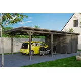 SKANHOLZ Emsland mit Abstellraum und EPDM Dach 4,04 x 8,46 m schiefergrau