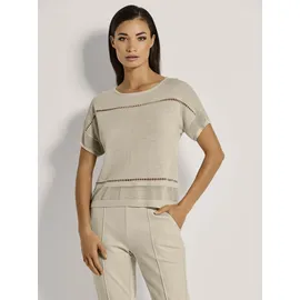 Madeleine Longpullover mit Glanz-Effekt Kiesel 48