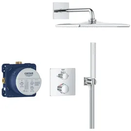 Grohe Precision Thermostat Duschsystem mit Vitalio Rain Mono 310 Cube, chrom
