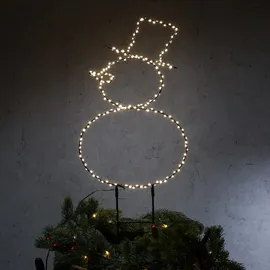 MARELIDA LED Gartenstecker Schneemann 180LED H: 47cm Weihnachtsdeko Gartendeko