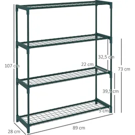 Outsunny Blumenständer Stahl, 89L x 28B x 107H cm