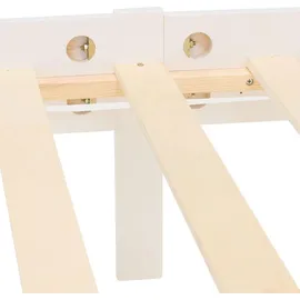 Homestyle4u Holzbett 140x200 Bettgestell Weiß Holz mit Lattenrost - Weiß