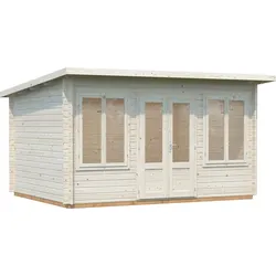 Gartenhaus PALMAKO "Lisa", beige (naturbelassen), Fußboden im Gartenhaus, ohne Dacheindeckung, Holz, Gartenhäuser, 11,5 m2, mit Fußboden im Gartenhaus