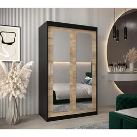 abiks möbel Schwebetürenschrank Promo 120 x 200 x 62 cm Schwarz