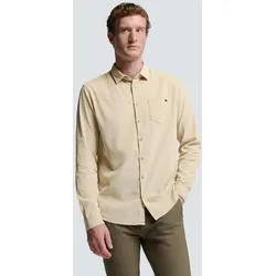 Langarmhemd NO EXCESS "No Excess Cordhemd - Stilvoll und Bequem", Herren, Gr. M, Normalgrößen, beige (dunkelbeige), 100% Baumwolle, casual, normal, Hemden