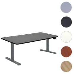 Schreibtisch HWC-D40, Computertisch, elektrisch h√∂henverstellbar 160x80cm 53kg MVG ~ schwarz, anthrazit-grau