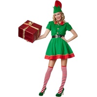 dressforfun Engel-Kostüm Frauenkostüm Fleißige Weihnachtselfe grün|rot L - L