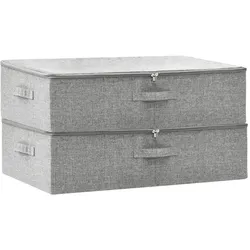 vidaXL Aufbewahrungsboxen 2 Stk. Stoff 70x40x18 cm Grau