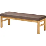 massivline&more Sitzbank MASSIVLINE & MORE "Lorenzo, Bankteil, Esszimmerbank, Küchenbank", braun (braun, braun), B:130cm H:50cm T:49cm, Massivholz, Polyester, Sitzbänke, Sitzbank