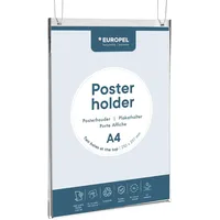 Europel 350010 Plakathalter, Posterhalter DIN A4, Acryl glasklar, hoch,
