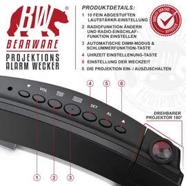 Bearware Projektionswecker schwarz