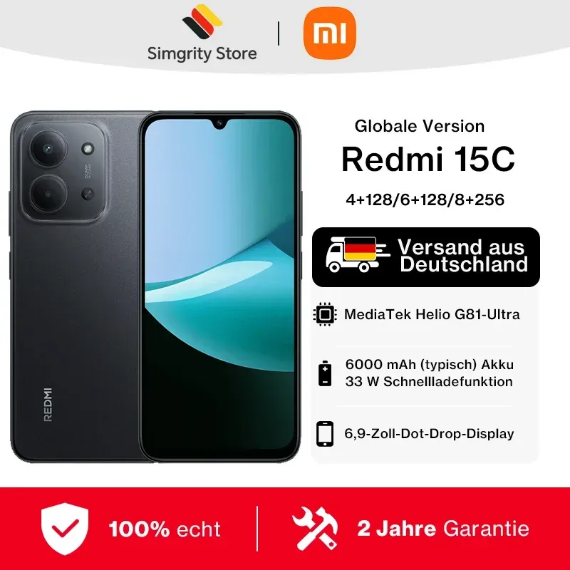 Xiaomi Redmi 15C Global Version Smartphone 50MP Hauptkamera 120Hz 6,9
