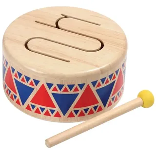 PlanToys Schlagzeug Kinder - Trommel Kinder - Musik Spielzeug ab 1 Jahr - Kindertrommel aus Holz - Kinderschlagzeug inkl. Trommelstock mit Gummikopf