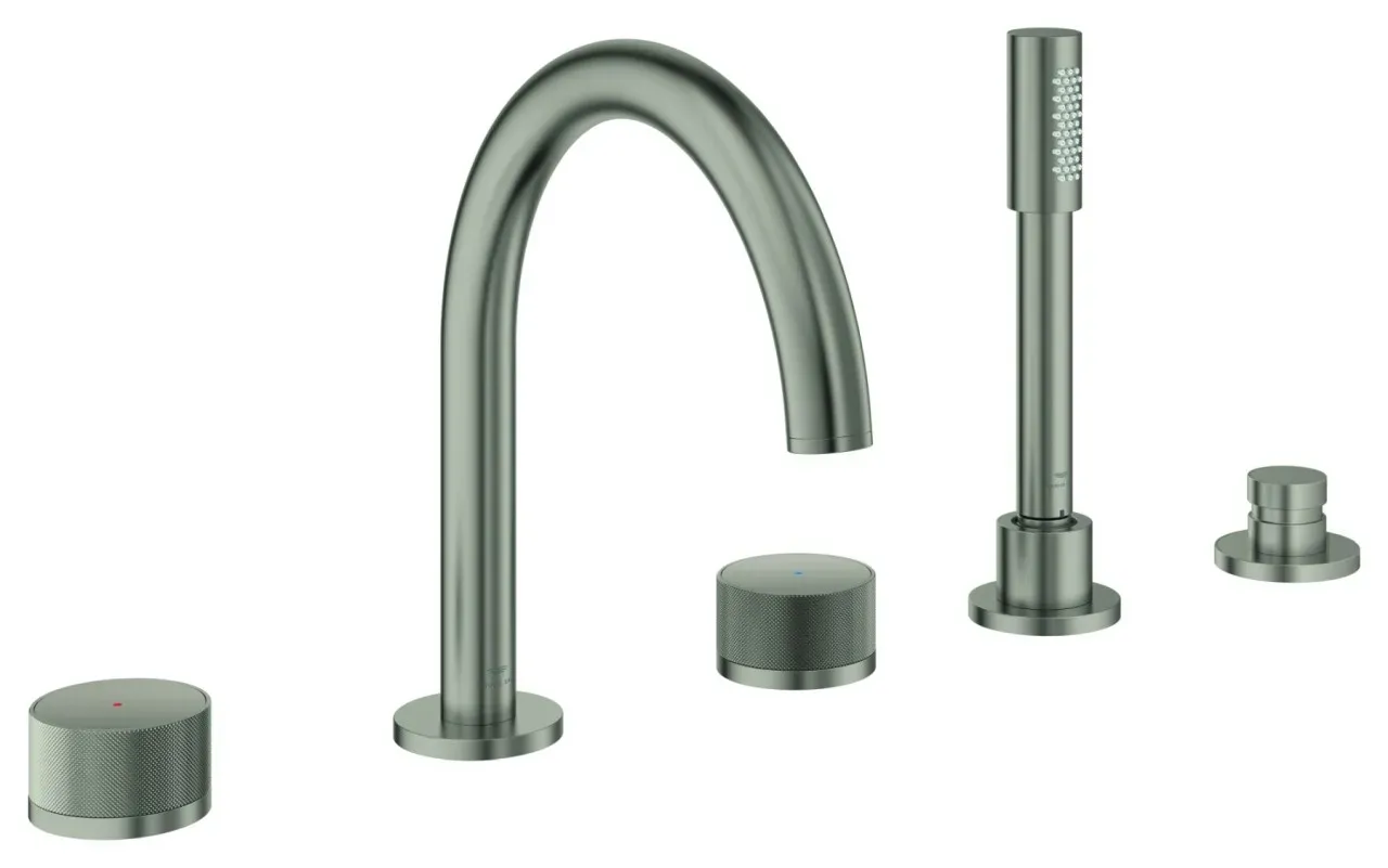 GROHE 5-L-Wannenkombin. Atrio Private C. 25226 Knopfbetätigung satin steel, 25226MS0 25226MS0